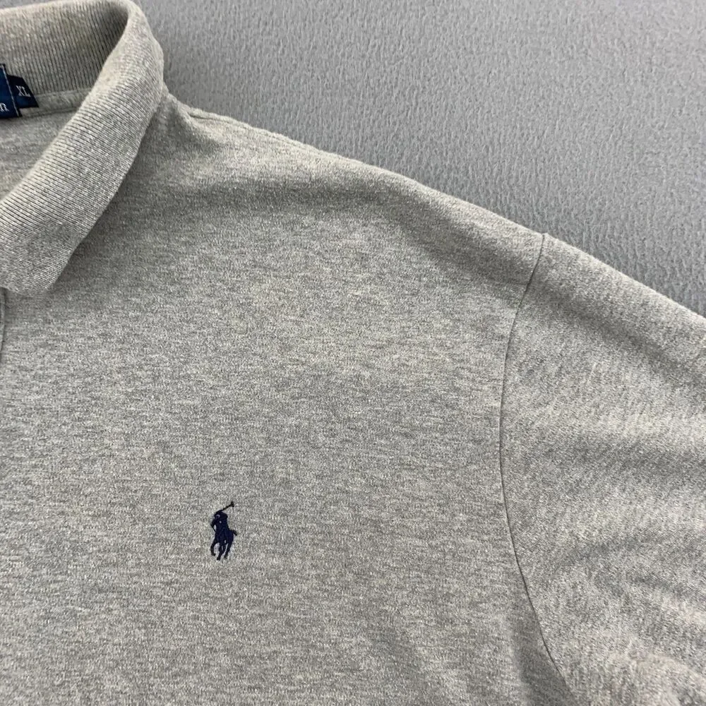 Polo Ralph Lauren Polo Shirt Mens XL Gray Blue Pony Short Sleeve